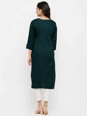 embroidered straight kurta - 17149388 - Standard Image - 3