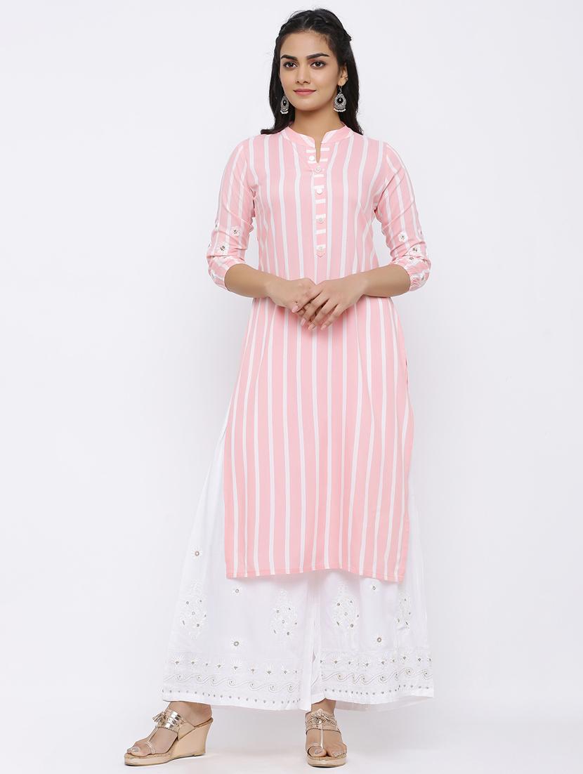 striped kurta palazzo set - 17149412 - Zoom Image - 1