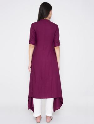 solid asymmetric kurta - 17149735 - Standard Image - 3