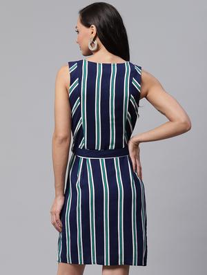 striped a-line dress - 17149736 - Standard Image - 3