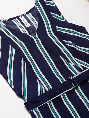 striped a-line dress - 17149736 - Standard Image - 5