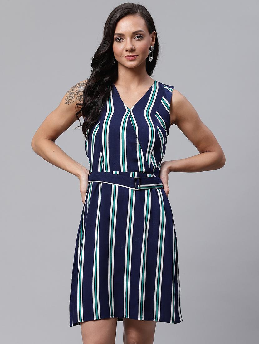 striped a-line dress - 17149736 - Zoom Image - 1