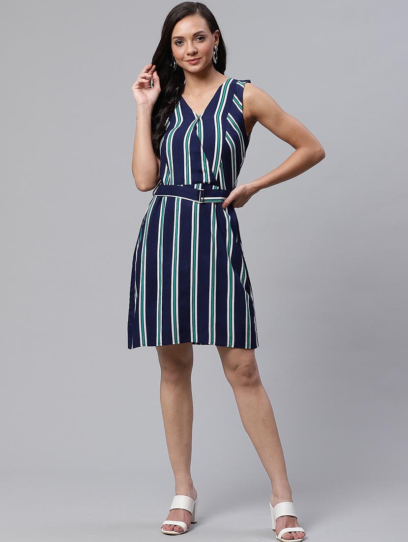 striped a-line dress - 17149736 - Zoom Image - 4