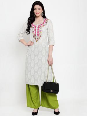 green rayon flared palazzo - 17149895 - Standard Image - 4