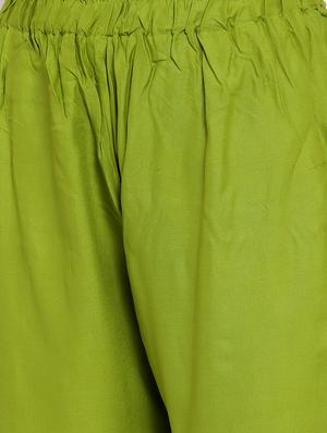 green rayon flared palazzo - 17149895 - Standard Image - 5