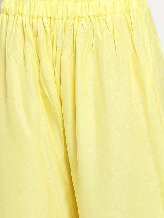 yellow rayon flared palazzo - 17149897 - Zoom Image - 5