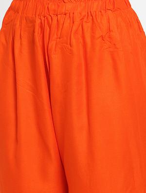 orange rayon flared palazzo - 17149898 - Standard Image - 5