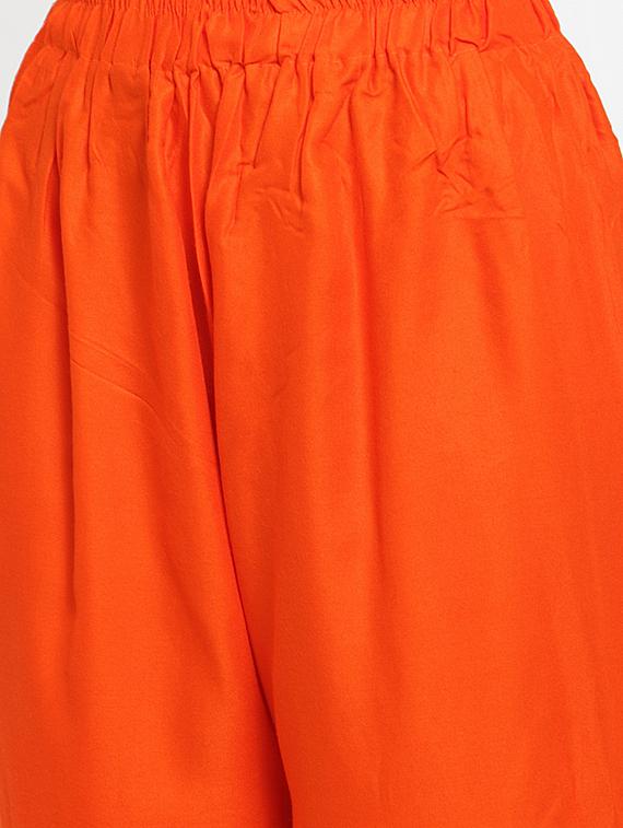 orange rayon flared palazzo - 17149898 - Zoom Image - 5