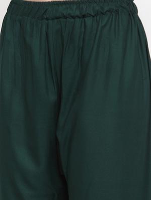 green rayon straight palazzo - 17149905 - Standard Image - 5
