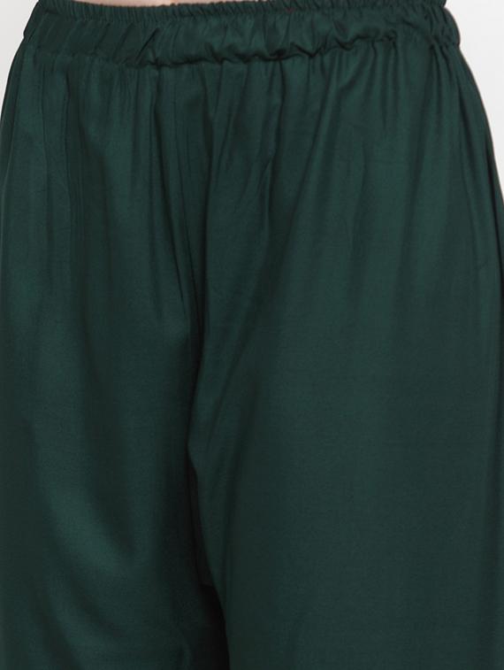 green rayon straight palazzo - 17149905 - Zoom Image - 5