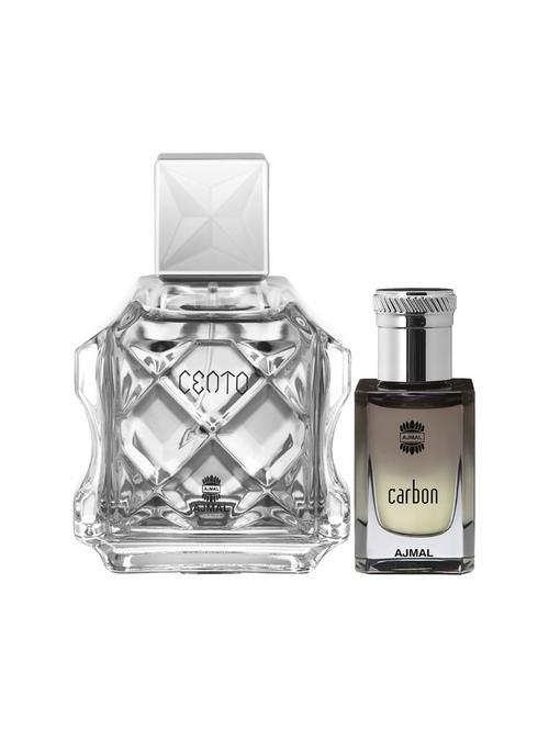 ajmal cento edp 100ml for men and carbon concentrated oil alcohol-free attar 10ml for men + 2 parfum testers free - 17150089 - Very Small Image - 1