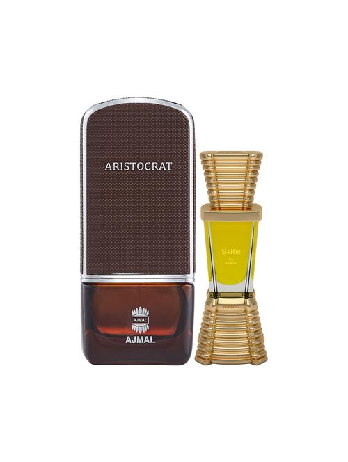 ajmal aristocrat edp 75ml for men and selfie concentrated oil alcohol-free attar 10ml for men + 2 parfum testers free - 17150149 - Standard Image - 1
