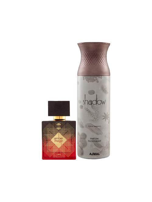 ajmal amber magic edp spicy aromatic 100ml for men and shadow homme deodorant 200ml for men+ 2 parfum testers free - 17150633 - Very Small Image - 1