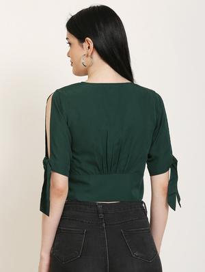tie knot sleeves crop top - 17150740 - Standard Image - 3