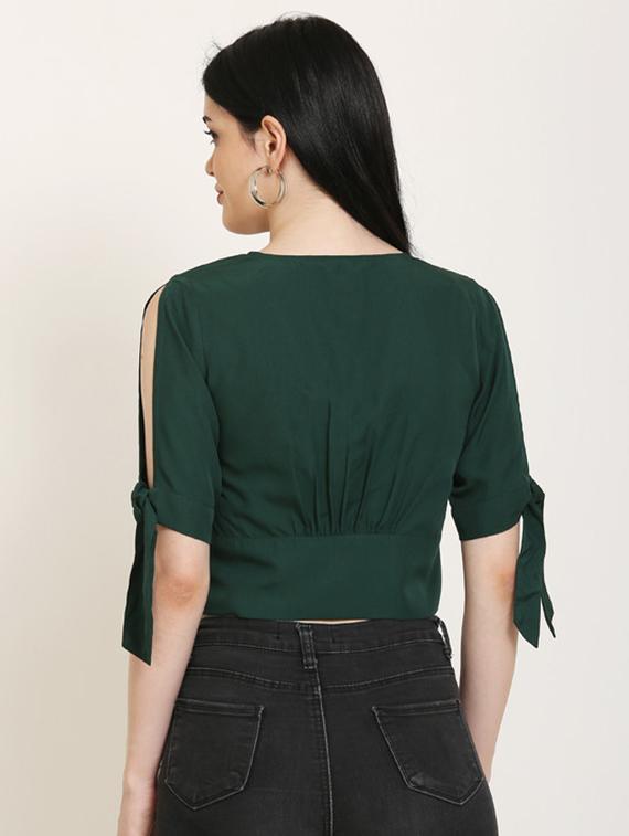 tie knot sleeves crop top - 17150740 - Zoom Image - 3