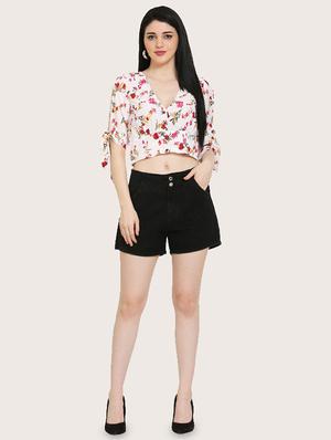 tie knot sleeves crop top - 17150743 - Standard Image - 4