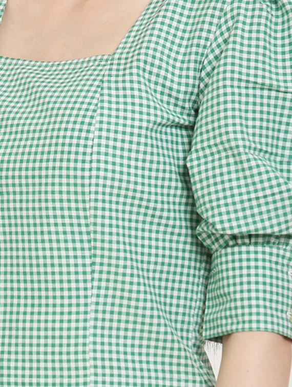 puff sleeves gingham top - 17150747 - Zoom Image - 5