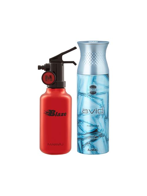 maryaj blaze edp aromatic 100ml for men and ajmal avid homme deodorant 200ml for men + 2 parfum testers free - 17151046 - Standard Image - 1