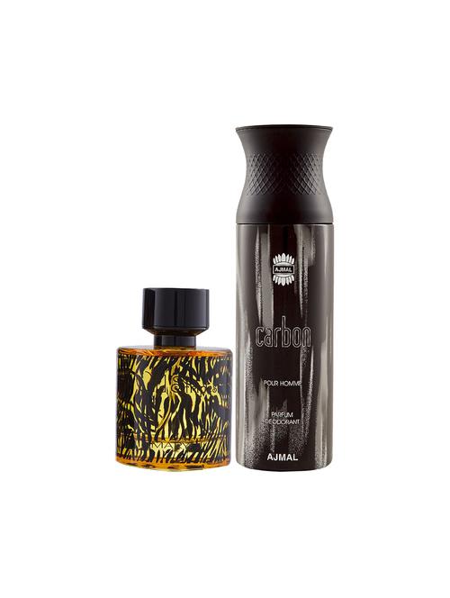maryaj wild stripes edp oriental 100ml for men and ajmal carbon homme deodorant 200ml for men + 2 parfum testers free - 17151123 - Standard Image - 1