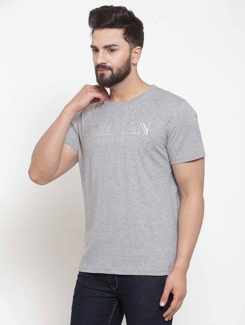 grey chest print t-shirt - 17151173 - Zoom Image - 2