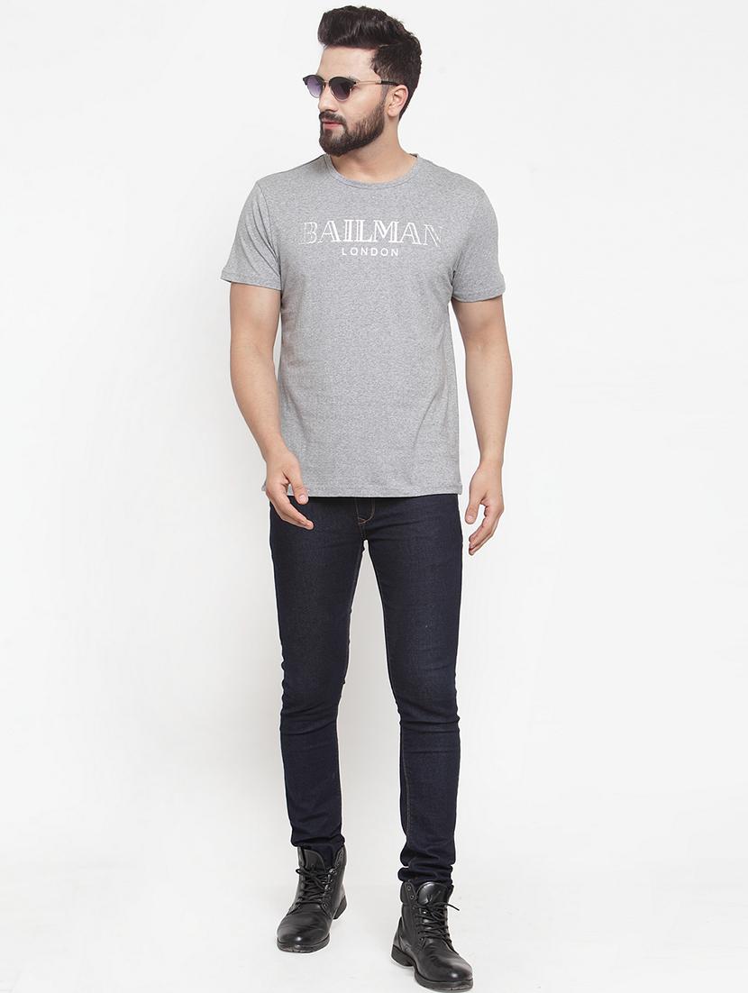 grey chest print t-shirt - 17151173 - Zoom Image - 4