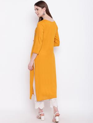 embroidered straight kurta - 17151745 - Standard Image - 3