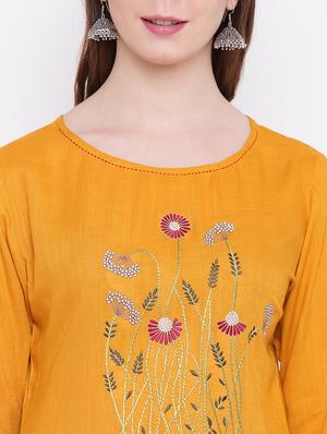 embroidered straight kurta - 17151745 - Standard Image - 5