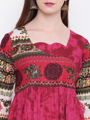 printed flared kurta - 17151757 - Standard Image - 5