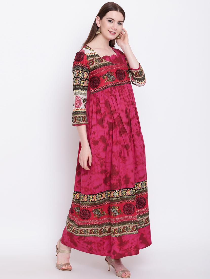 printed flared kurta - 17151757 - Zoom Image - 2