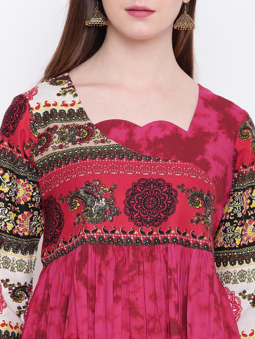 printed flared kurta - 17151757 - Zoom Image - 5