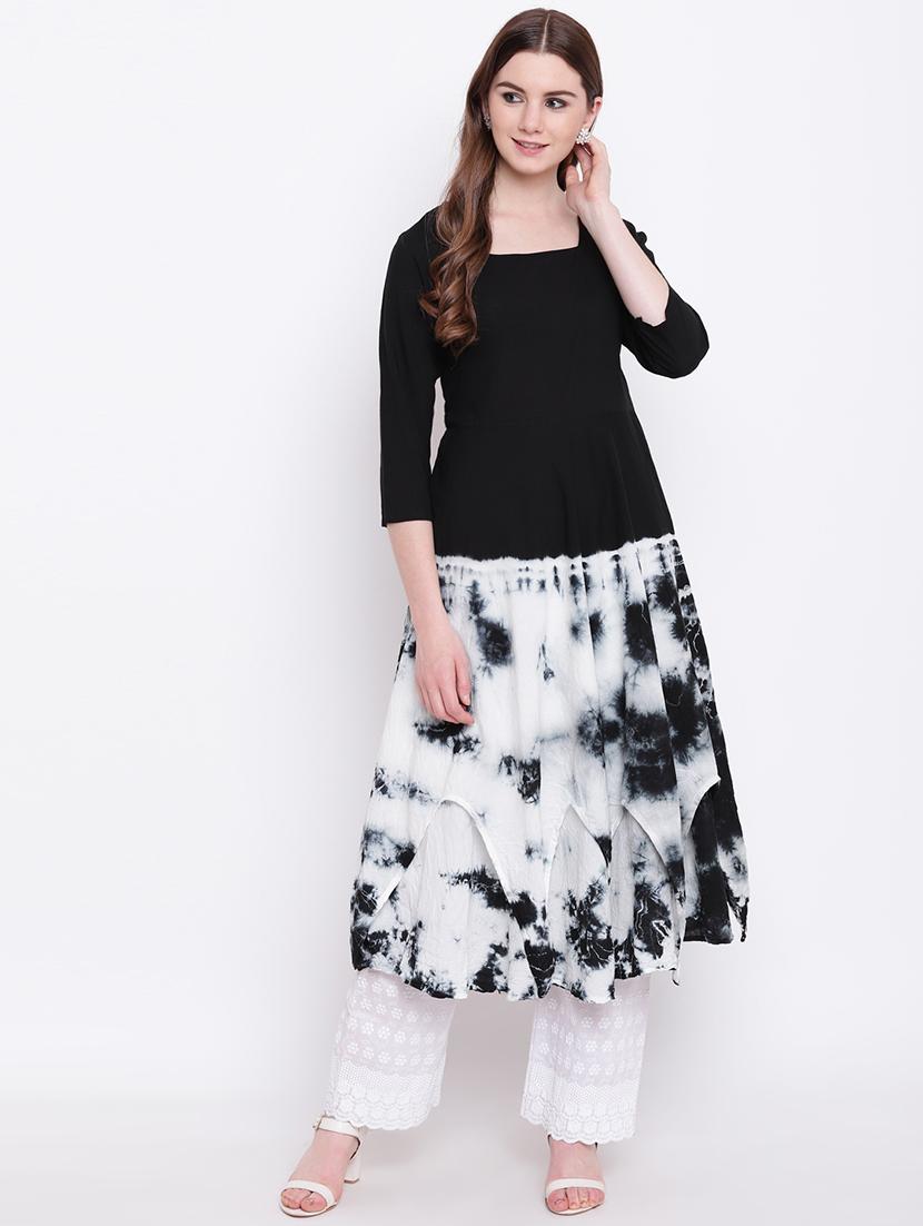 shibori a-line kurta - 17151772 - Zoom Image - 4