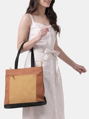 multi colored leatherette (pu) regular tote - 17152031 - Standard Image - 5