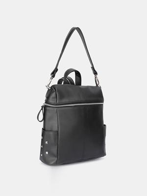 black leatherette (pu) fashion backpack - 17152369 - Standard Image - 5