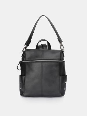 black leatherette (pu) fashion backpack - 17152369 - Standard Image - 6