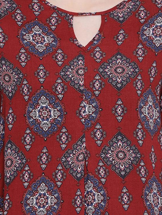 keyhole neck printed top - 17152510 - Zoom Image - 5