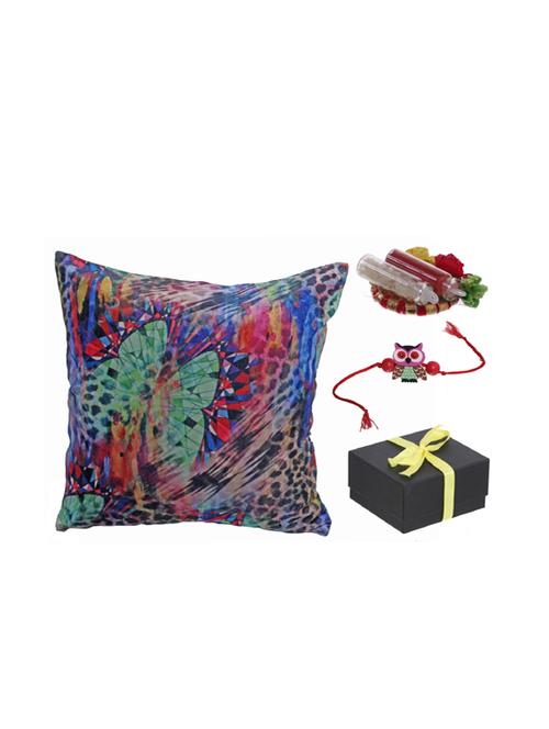 designer owl rakhi with cushion cover & roli chawal - 17152797 - Standard Image - 1