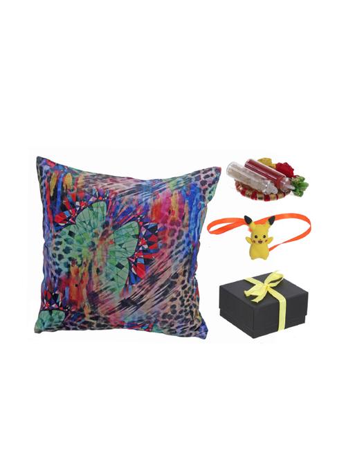 designer pikachu kids rakhi with cushion cover & roli chawal - 17152799 - Standard Image - 1