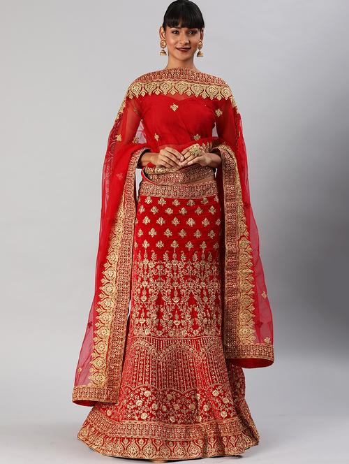 embroidered bridal lehenga - 17152819 - Standard Image - 1