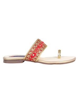 red synthetic slip on sandals - 17152858 - Standard Image - 2