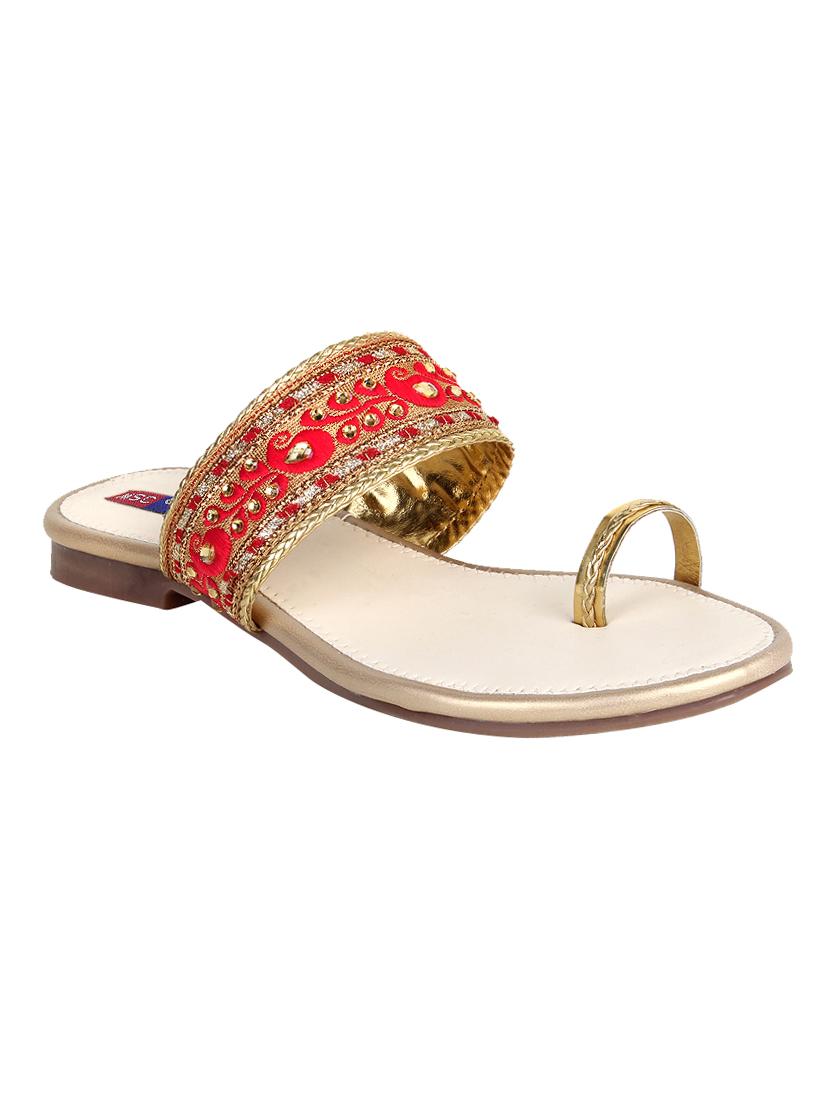 red synthetic slip on sandals - 17152858 - Zoom Image - 1