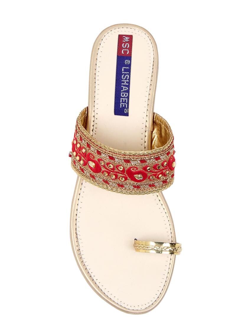 red synthetic slip on sandals - 17152858 - Zoom Image - 4
