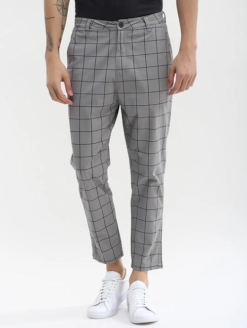 grey checkered chinos - 17152866 - Very Small Image - 1
