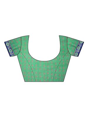 bordered printed saree with blouse - 17153121 - Standard Image - 2
