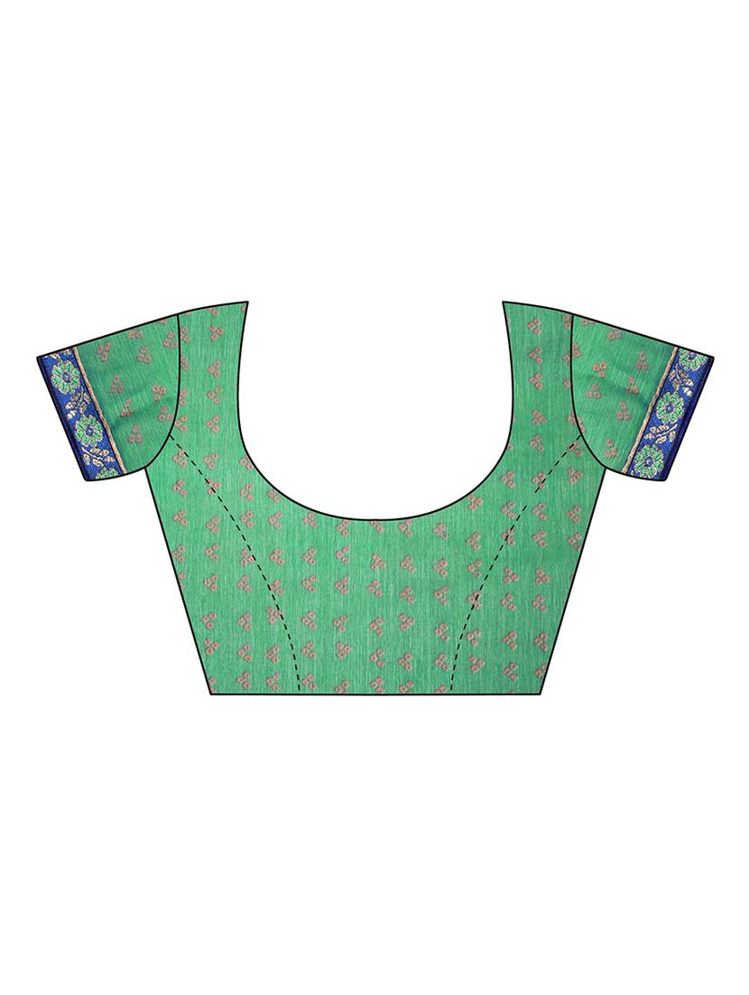 bordered printed saree with blouse - 17153121 - Zoom Image - 2