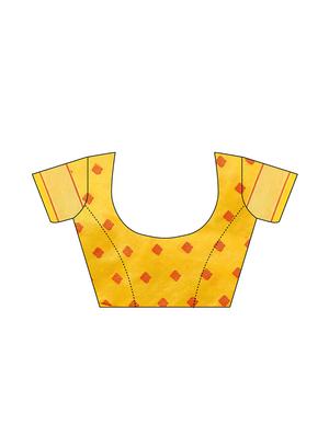 polka dot woven saree with blouse - 17153132 - Standard Image - 4