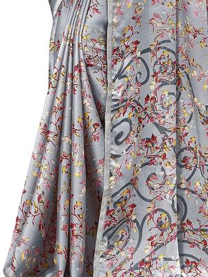 pastel printed saree with blouse - 17153167 - Standard Image - 2