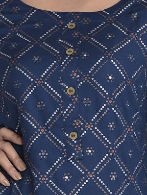 printed straight kurta - 17153239 - Standard Image - 4