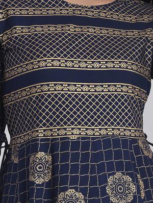 gold print anarkali kurta - 17153246 - Standard Image - 4