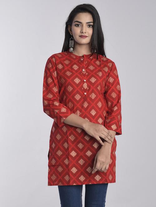 printed straight kurti - 17153250 - Standard Image - 1