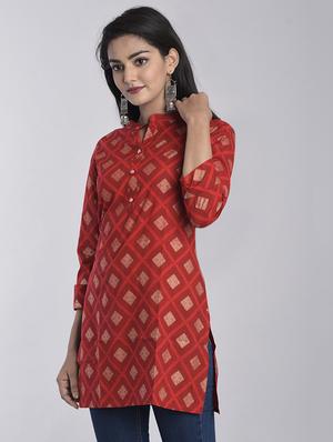 printed straight kurti - 17153250 - Standard Image - 2
